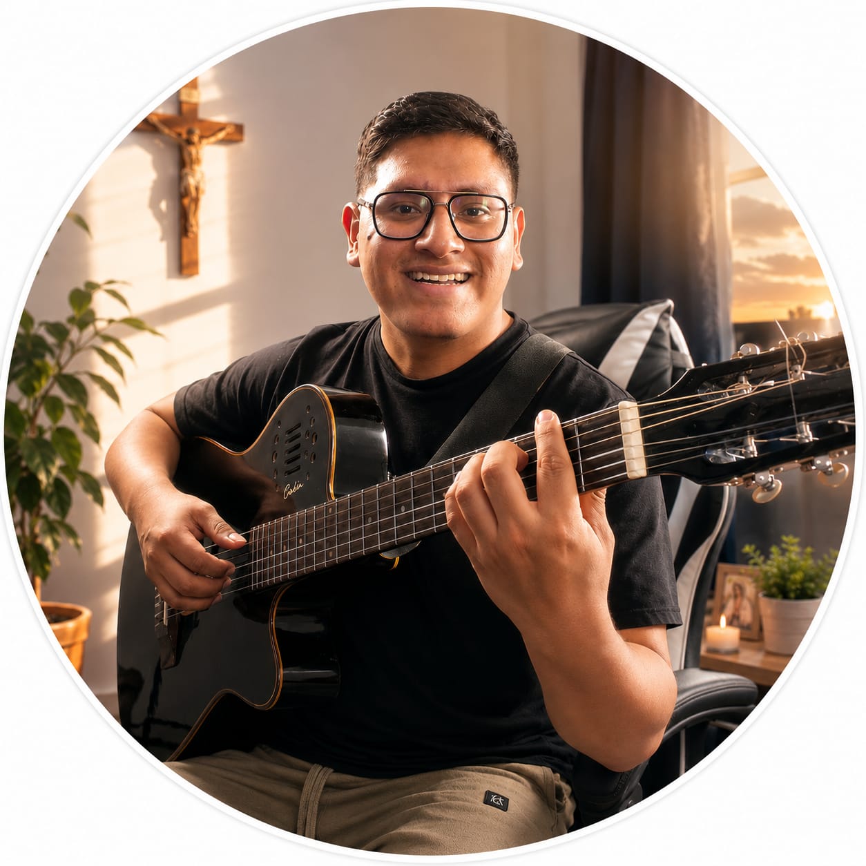 Angelo Alexander tocando guitarra